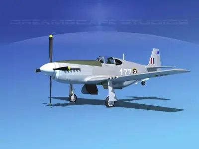 North American Mustang X RAAF V02 3D model