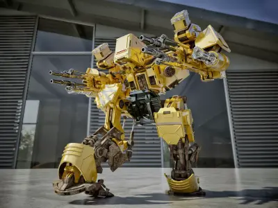 Sci-fi attacking robot 3D model