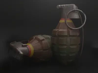 grenade game ready asset Low-poly 3D model