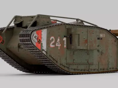 British Mark 4 Tank Female 3D model