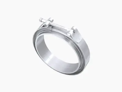 Generic Stainless Steel V-Band clamp Low-poly 3D model
