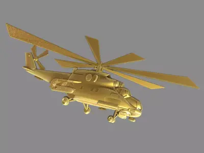 Helicopter MI 24 side view 3D print model