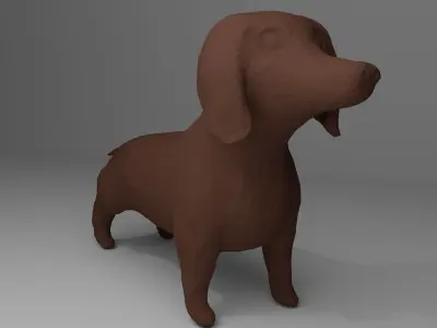 Dachshund Low-poly 3D model