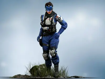 Sci Fi Medic Soldier Low-poly 3D model