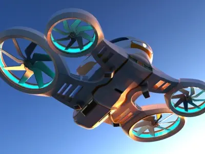 Passenger Drone Low-poly 3D model