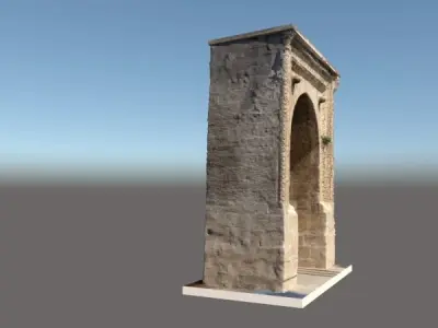 Historical Gate Fountain Building Structure- Realistic Render 3D model