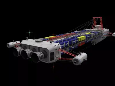 Heavy SciFi Cargo Freighter 3D model