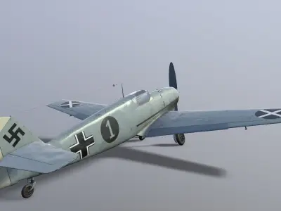 Messerschmitt Bf109A PBR low-poly game ready Low-poly 3D model