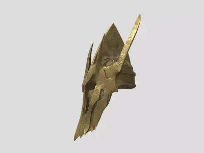Golden Winged Helmet Low-poly 3D model