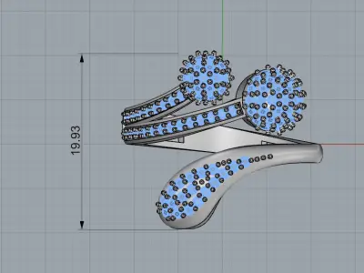 jewelry ring with diamonds gold 3D print model