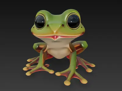 Frog Realistic 3D Model Basic - Low Poly Realistic  Low-poly 3D model