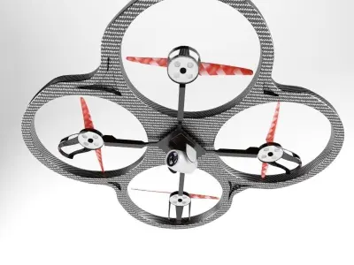 Drone Quadcopter Highpoly Ultra Realistic Low-poly 3D model