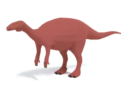 Low Poly Cartoon Camptosaurus Dinosaur Low-poly 3D model
