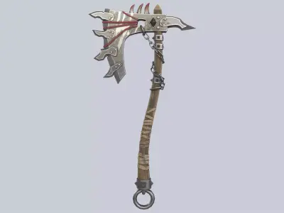 Orc axe Low-poly 3D model order