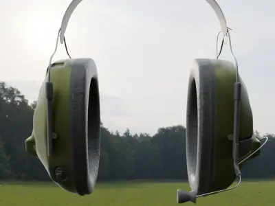 Military Headset Low-poly 3D model