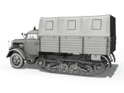 Opel Blitz Maultier - Half-Truck Cargo truck  3D model