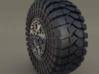 Tibus Offroad Wheel w Maxxis Trepador Tire 3D model