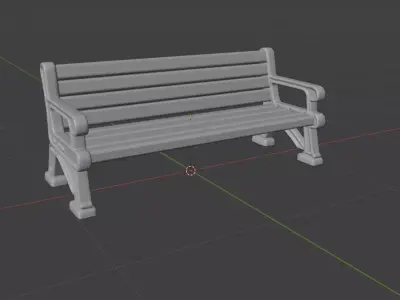 Stylized Sci Fi Bench 3D Model 3D model