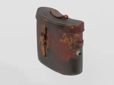 Binocular Case WW1 photogrammetry scan PBR 4K textures Low-poly 3D model