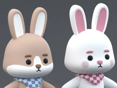 Cute Bunny Free 3D model