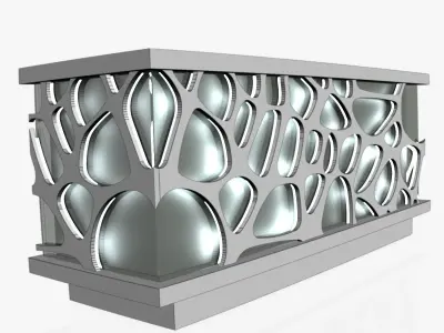 Table console made of metal and glass Free 3D model