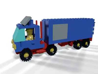 Vintage LEGO 6692 Tractor Trailer 3D model