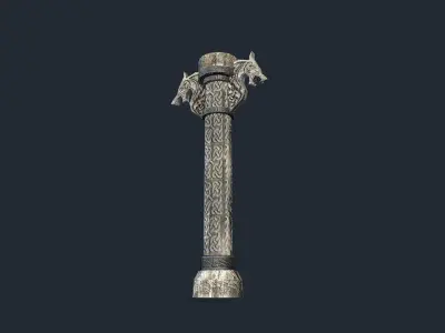 Norse column low poly Low-poly 3D model