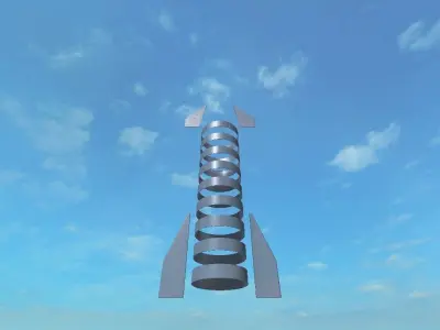 SpaceX Starship Low Poly 3D Model Low-poly 3D model