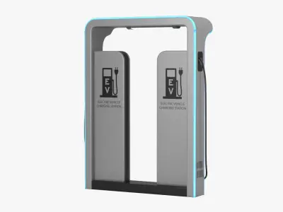 Electric Vehicle Charging Station 3 3D model