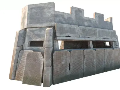 Small Bunker Low-poly 3D model