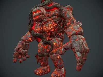 Rock Monster Boss LowPoly Low-poly 3D model