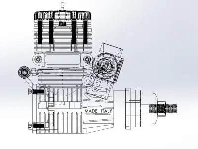 Novarossi Rex R46CR Aircraft Engine with Tuned Muffler 3D print model