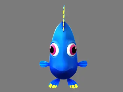 Cartoon Fish Rigged Animated 3D model