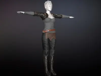 Female Survivor Outfit  Low-poly 3D model