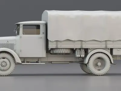 WWII German Army Cargo Truck 3 5t 3D model