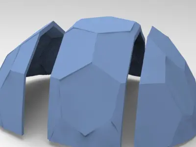 Dodecahedron Mountain wall mount print model 3D print model