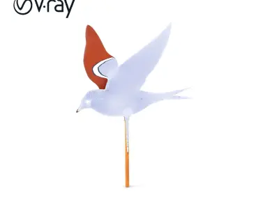 Rustic Metal Bird Weather Vane Model Pack Low-poly 3D model