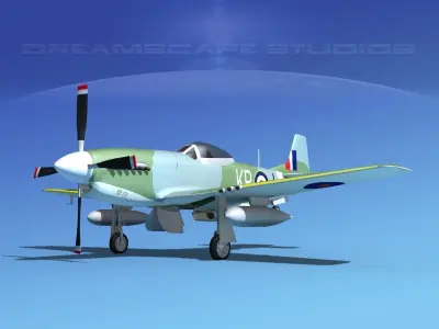 P-51D Mustang Royal Air Force  3D model
