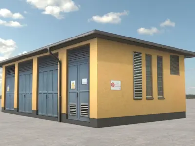 Low-Poly Substation Remastered Low-poly 3D model
