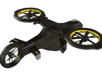 Scifi futuristic security helicopter Low-poly 3D model