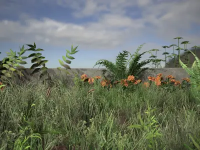 Castle Ruins Environment - PBR Medieval Props and Vegetation Low-poly 3D model