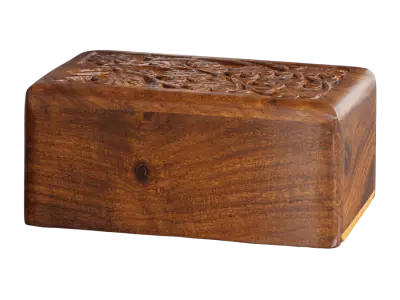  Carved Floral Wooden Box Model 