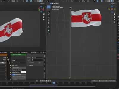 Animated Belarus Pagonya Flags 3D model
