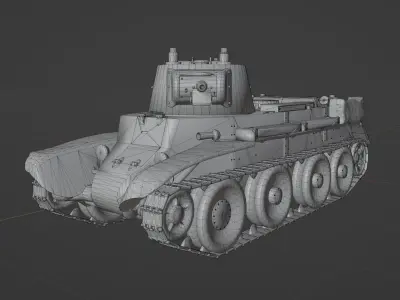 BT7 tank Low-poly 3D model