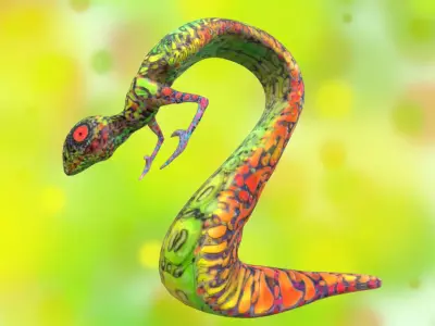 SnakChameleon lizard Free low-poly 3D model