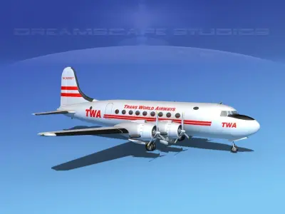 Douglas DC-4 Trans World Airlines 3D model