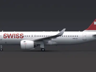 Swiss A320 3D model