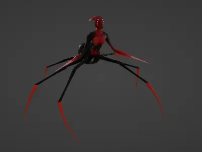 ANIMATED SPIDER WOMAN 3D Low-poly 3D model