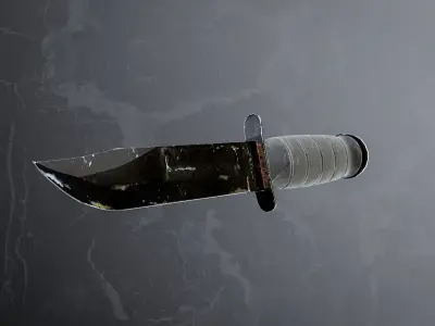 Combat Knife Low-poly 3D model 32
