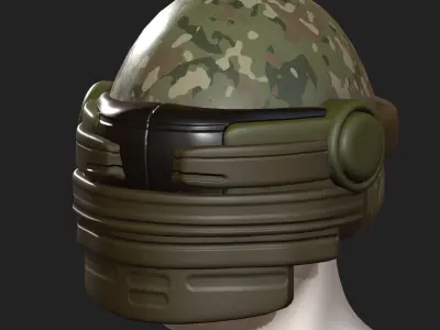 Helmet scifi military combat 3d model Low-poly 3D model